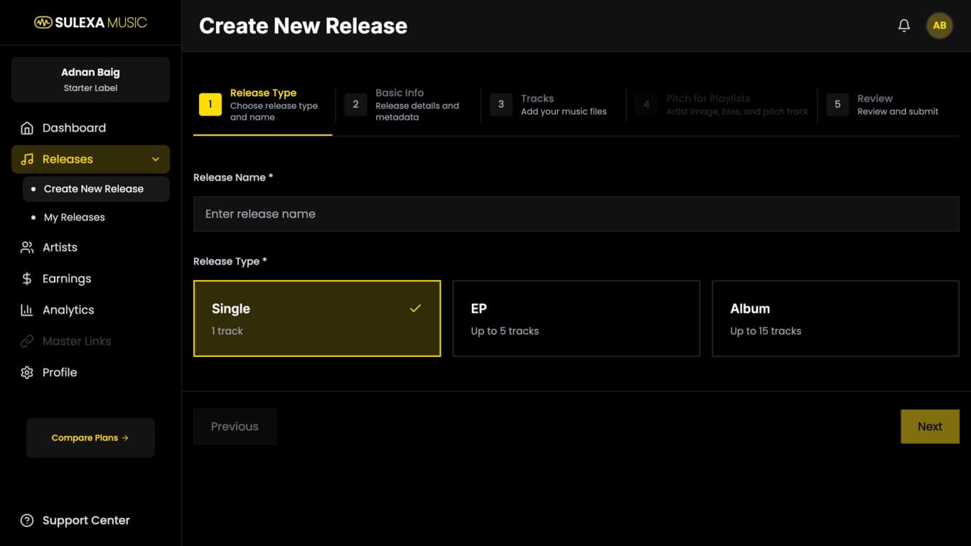 Sulexa Music Dashboard